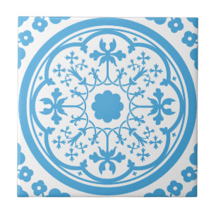 Blue Floral Pattern Tile