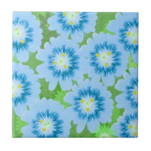 Blue Floral Pattern Tile
