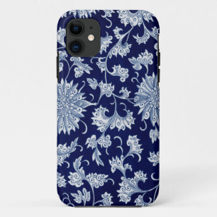 Blue Floral Pattern Vintage Chinese Ornament iPhone 11 Case