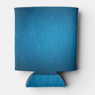 Blue Floral Pattern: Vintage Elegance Can Cooler