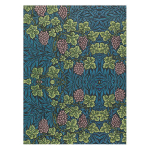 blue floral pattern with diverse leaves & blossoms tablecloth