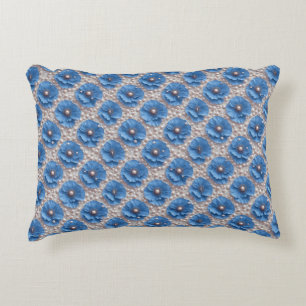 Blue Floral Pearl Pattern Decorative Cushion