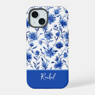 Blue Floral Personalised iPhone case