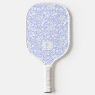 Blue Floral Pickleball Paddle