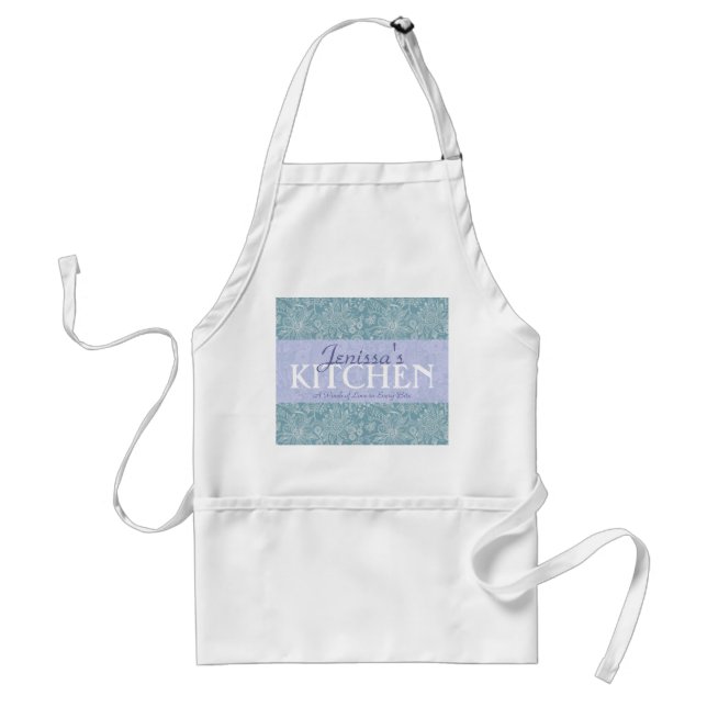Blue Floral Pinch of Love Apron (Front)