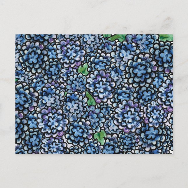 Blue Floral Postcard (Front)