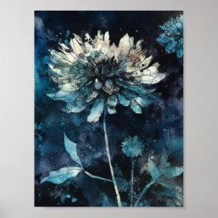 Blue Floral Poster