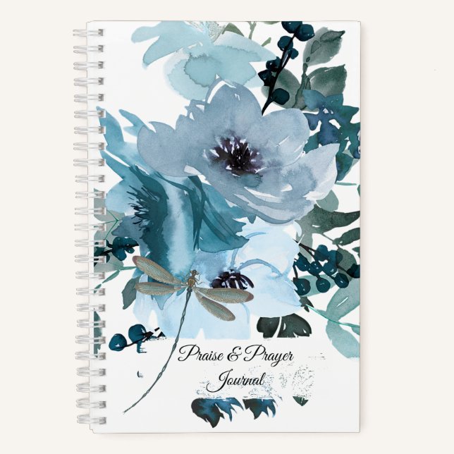 Blue floral Praise & prayer journal (Front)