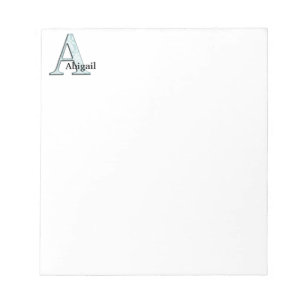 Blue Floral Print A monogram initials Gifts Notepad