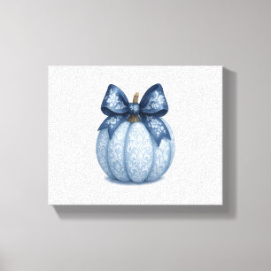 Blue Floral Pumpkin Canvas Print