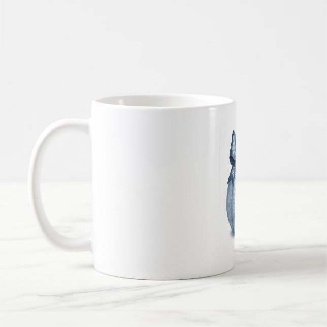 Blue Floral Pumpkin Coffee Mug (Left)