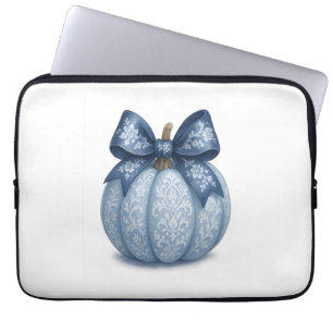 Blue Floral Pumpkin Laptop Sleeve