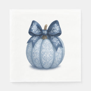 Blue Floral Pumpkin Napkin
