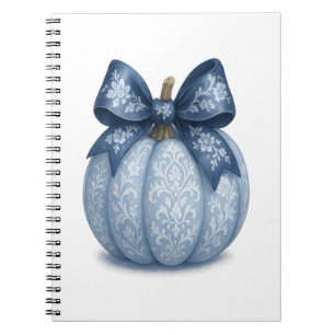 Blue Floral Pumpkin Notebook