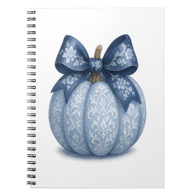 Blue Floral Pumpkin Notebook (Front)