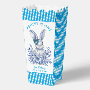 Blue Floral Rabbit 1st Birthday for Kids Favour Box