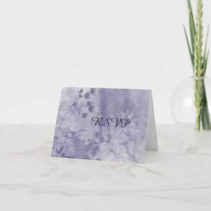 Blue Floral Reception RSVP Note Card