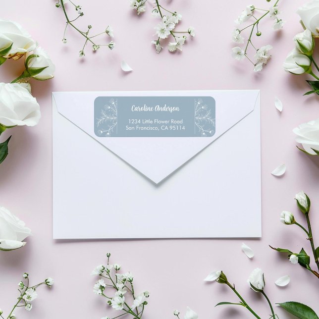 Blue Floral Return Address (Creator Uploaded)