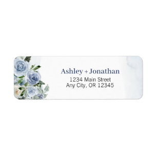 Blue Floral Return Address Labels Personalised