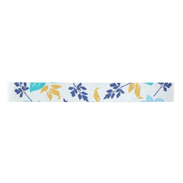 Blue Floral Ribbon Satin Ribbon (Front)