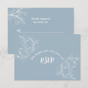 Blue Floral RSVP Baby Shower 