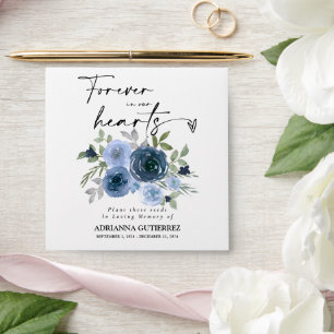Blue Floral Seed Packet Memorial Funeral Envelope
