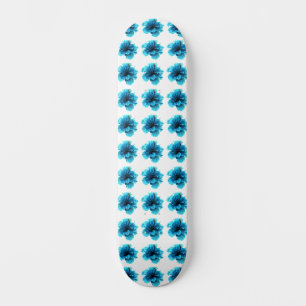 Blue Floral Skateboard