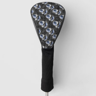 Blue Floral Skull Series Design 1  Golf Head Cover