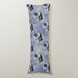 Blue Floral Skull Series Design 2 Body Cushion