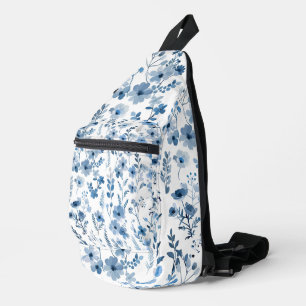 Blue Floral Sling Bag