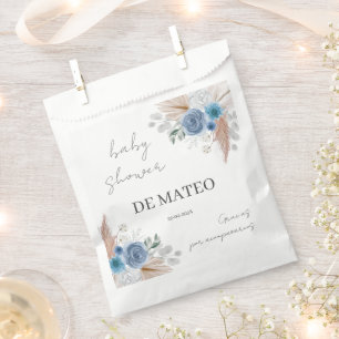 Blue Floral Spanish Baby Shower Boy Favour Bags
