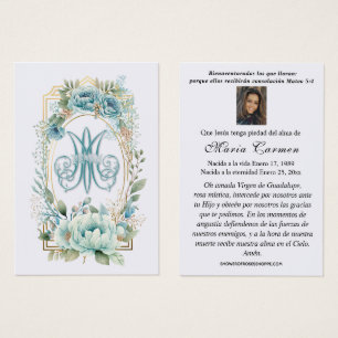 Blue Floral Spanish Funeral Prayer