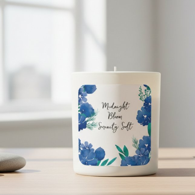 Blue Floral Square Sticker (Creator Uploaded)