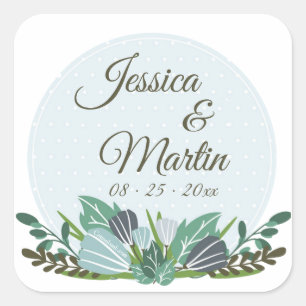 Blue Floral Stickers