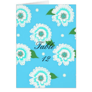 Blue Floral Table Seating Card
