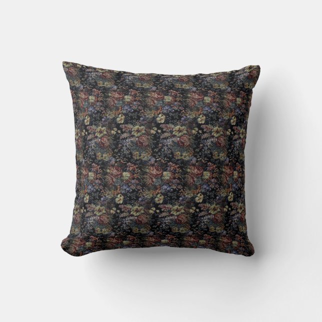 Blue Floral Tapestry Cushion (Front)
