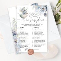Blue floral tea party what's on your phone game