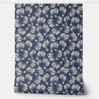 Blue floral texture wallpaper