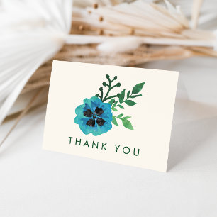 Blue Floral Thank You Cards
