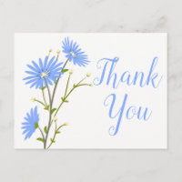 Blue Floral Thank You Daisy Flower Wedding Daisies