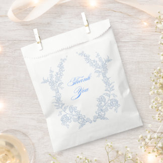 Blue Floral Thank You Favour Bags