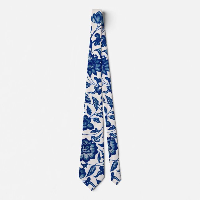 Blue floral tie (Front)