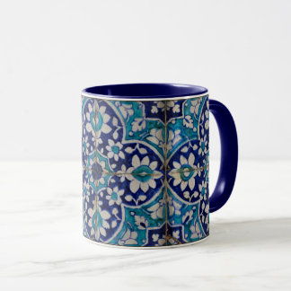 Blue Floral Tiles Mug