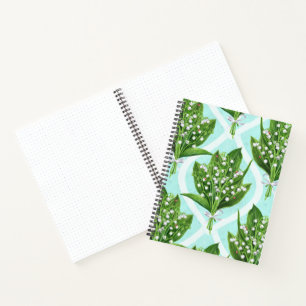 Blue floral tiles notebook