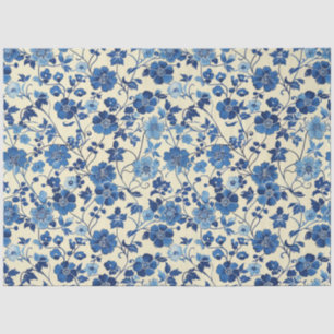 Blue Floral Tissue Paper