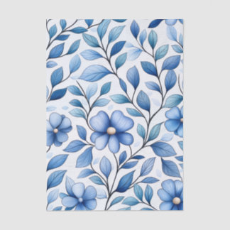 Blue Floral Tissue Paper | Botanical Gift Wrap