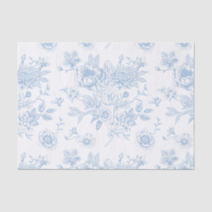 Blue Floral Toile Tissue Paper