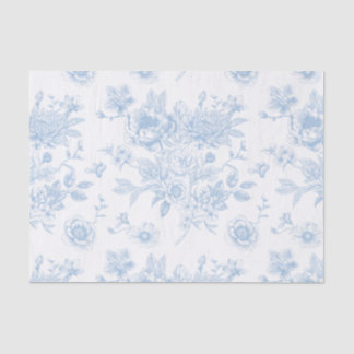 Blue Floral Toile Tissue Paper