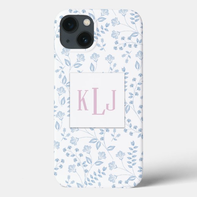 Blue Floral, Tough Xtreme Phone Case (Back)