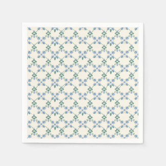 Blue Floral Trellis Garden Paper Napkins